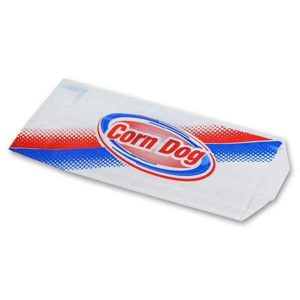 Corn Dog Bag, Grease Resistant Paper, Stock Printed Design, Packed 1000 Bags Per Box