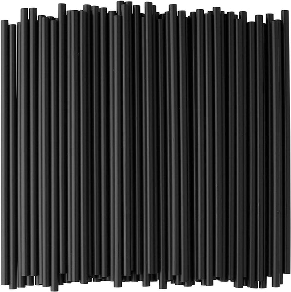 Choice 7¾" Jumbo Black Disposable Drinking Straw 500/Box, Unwrapped 7.75 inch BPA-free Polypropylene