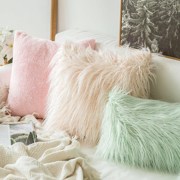 Soft Fur Plush Cushion Cover